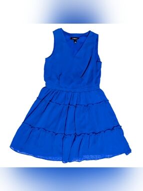 Amy Byer Girls Dress Cobalt Royal Blue Gauze Surplice Summer Size L/14 *Mint*